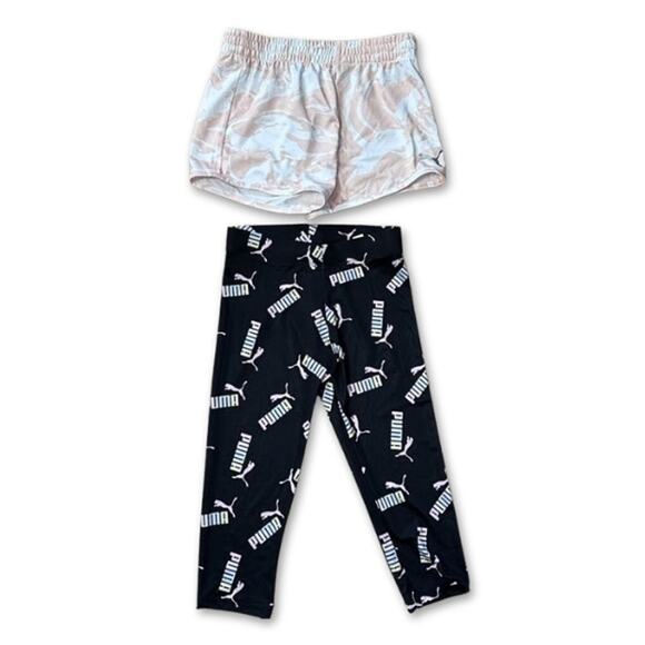 PUMA 2-Piece Shorts Set Athletic Pants Elastic Stretch Fabric Multicolor M NWT - Picture 1 of 11